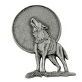 Lone Wolf Howling at the Moon Lapel Pin